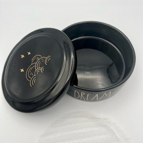 Rae Dunn by Magenta Dreamer Container Set 3 Pieces Black Gold Ceramic NWT - Picture 5 of 9